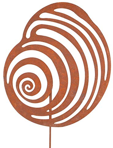 UNUS RM E-Commerce Piquet de Jardin Coquillage, Décoration de Jardin en Métal, Déco Marine pour Plantes, Figurine sur Batôn 43x36cm (Grand)