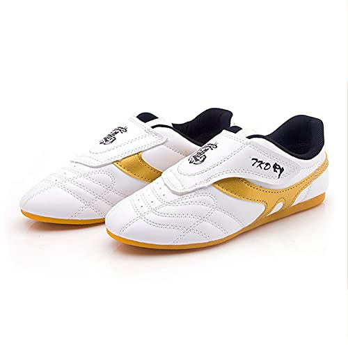 Taekwondo Skor, Lätta Skor Boxning Kung Fu TaiChi Kampsport Sneaker För Taekwondo, Boxning, Kung Fu Och Taichi (Color : White, Size : 32 EU)