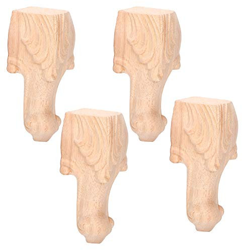 Haofy 4 Stück Massive Unvollendete Geschnitzte Holzmöbelbeine, Weit Kompatibel Gedrechselte Beine, Ersatzsofa Im Europäischen Stil, Couchtisch, Couchtisch, Möbel, Holzbeine, Holzfüße,(15 * 6cm)