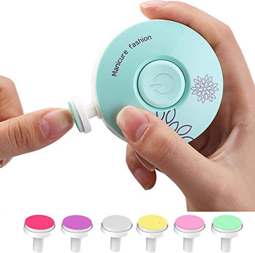 Ruilonghai per Unghie del Bambino - Kit di Lime per Unghie con 6 testine di Ricambio - Set da Manicure Basso Rumore per la delle Unghie dei Piedi del Neonato