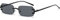 YAMEIZE Retro Kleiner Rahmen Metall Rechteck - Sonnenbrille für Frauen Männer Vintage Randlose Quadrat Kleine Brillen Fahren…, schwarz grau