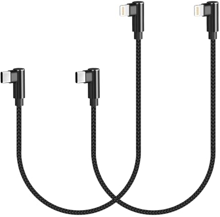 Quickeep 2Pack USB C auf Lightning Kabel Kurz 0.3M Schnellladekabel 90 Grad iPhone Ladekabel für iPhone 14/13/13 Pro/12/11 Pro, für Typ-C Ladegeräte, Unterstützt Power Delivery