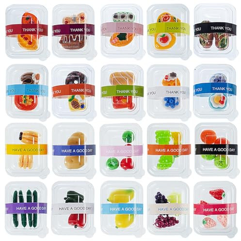 75Pcs Miniature Supermarket Food Lunch Box Dollhouse Kitchen Set Mini Takeaway Snacks Resin Fruit Crisper Accessories Bread Pretend Play Toys Grocery Store Kids Shopping Model Tableware Vegetables