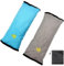 Scettar 2 Pièces Protege Ceinture Voiture Enfant,Doux Coussin de ceinture de voiture amovible,Convient aux Enfants qui Voyagent pour Dormir(Bleu et gris)