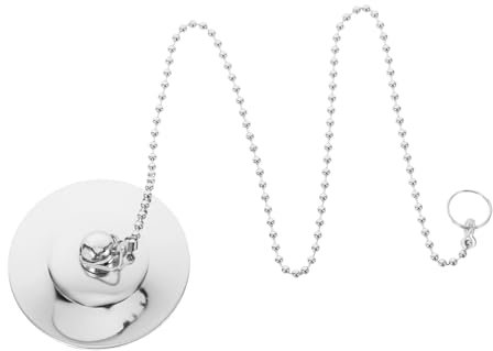 IMIKEYA Tapón De Baño De Acero Inoxidable con Cadena Larga, Tapón De Desagüe para Bañera y Fregadero, Resistente a Altas Temperaturas, Uso Doméstico y Hotelero