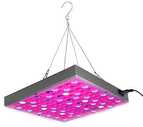 KYUQY - Panel de luz LED de crecimiento, luz de crecimiento de espectro completo con luces LED IR y UV para plantas de interior, 144 luces LED para plantas de color rojo, azul y blanco