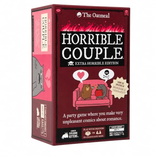 Exploding Kittens Horrible Couple – Extra Horrible Edition – Party Game for 2-8 Players, from The Creators of Horrible Therapist | A Fun Game Night with Friends, Funny Card Game for Adults