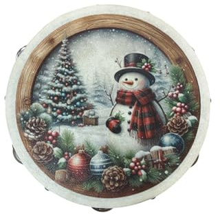 3 Tamburelli 12 cm con stampa di una scena Natalizia Personalizzabili con testo e/o nomi Segnatavoli segnaposto o regalo originale e personalizzato Decorazioni per la tavola a Natale