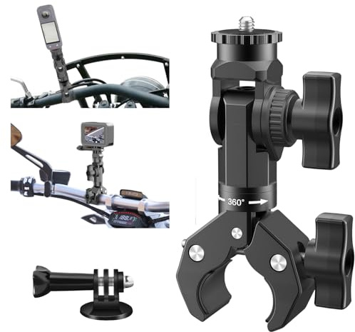 WEWOGA Moto Guidon Super Pince Caméra Support Compatible avec Insta360 X5-X