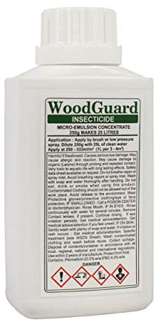 WOODGUARD Insecticide 250g Super Concentrate - DILUTES to Make 25L - Full Strength Wood Treatment (1 x 250g Bottle Pack)