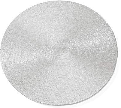 NKlaus 1x piatto per candele Ø 12cm alluminio argento aspetto opaco piatto decorativo rotondo spessore 0,5cm sottobicchiere per candele pilastro lanterne lavabile in lavastoviglie 2806