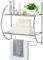 RELAX4LIFE Badregal Rostfrei, platzsparendes Duschregal mit 2 Ebenen & 2 Handtuchhalter, Handtuchständer Wandmontage, wasserdichtes Hängeregal für Küche & Badezimmer, bis 5kg belastbar, Silber