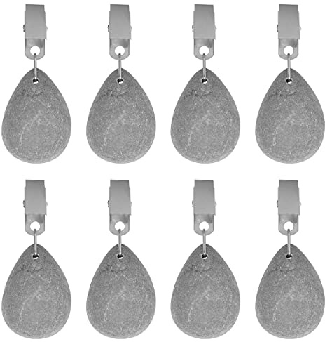 WANGCL Mantel de 8 piezas con clip de acero inoxidable, gran contrapeso para cena, jardín, fiesta, color gris