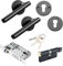 Qrity Cerradura de Manija de Puerta, Cerradura de Puerta de Aluminio, Cerraduras de Puertas de Habita Ciones, Cerradura de Recámara con Llaves