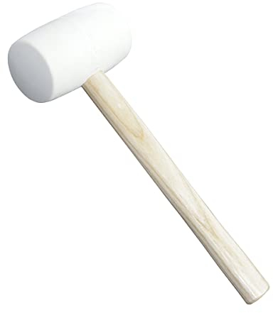 TILER Marteau en caoutchouc blanc 55 mm 560 g avec tête de marteau en caoutchouc de qualité supérieure et manche en bois pour revêtement de sol, piquets de tente, menuiserie, installation de carrelage