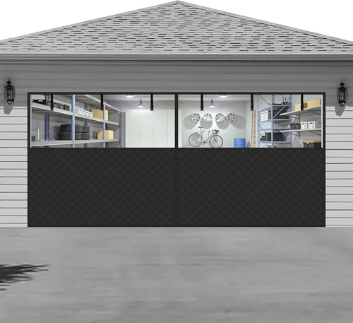 Garage Door Screen for Winter，Garage Door Insulation Kit，Magnetic Thermal Insulated Door Curtain, Garage Insulated Door Curtain ， Weatherproof, Windproof, Soundproof(16 * 7Ft)
