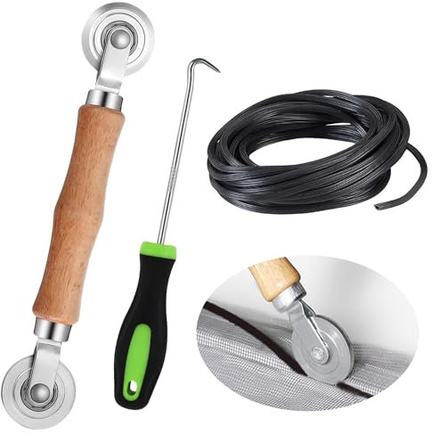 Rodillo Herramientas Mosquitera, 3 pcs Rodillo para Mosquiteras, Rodillo Herramientas Mosquitera, Rodillo Giratorio de Presión Rueda de Herramientas con Goma para Mosquitera