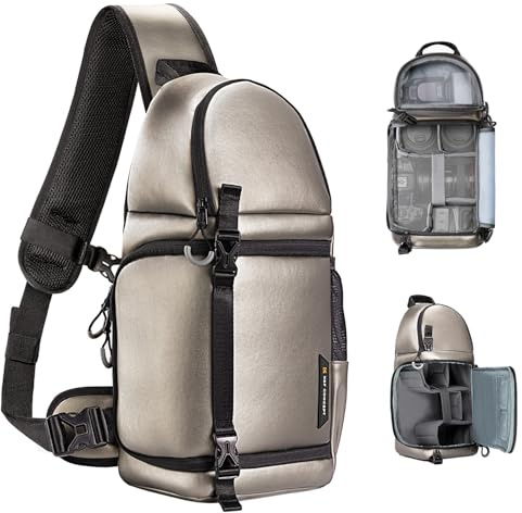 K&F CONCEPT Sac Appareil Photo, Sac Photo bandoulière Légère accès rapide Résistant à l'eau de Photographe Compatible avec Canon/Nikon/Sony/DJI Mavic Drone