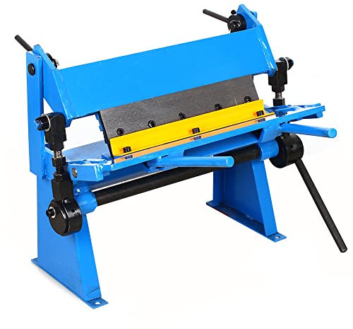 LANNADD Macchina di piegatura in lamiera, per panchina, piegatrice in acciaio, per piegatura manuale, 305 mm, manuale in lamiera di ferro da 0 a 135°, colore blu