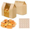 Paquete de 25 bolsas de papel para pan casero, bolsas de papel kraft de masa madre, bolsas de panadería marrón con ventana para almacenamiento de embalaje de horneado en casa (25)