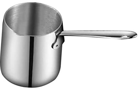 ANSNOW 1 Freidora de Leche Espesa, Caldera de Mantequilla, Calentador Portátil, Sartén Antiadherente, Olla para Derretir Chocolate de Acero, Olla para Fondue de Acero Expreso, Olla Caliente para Que