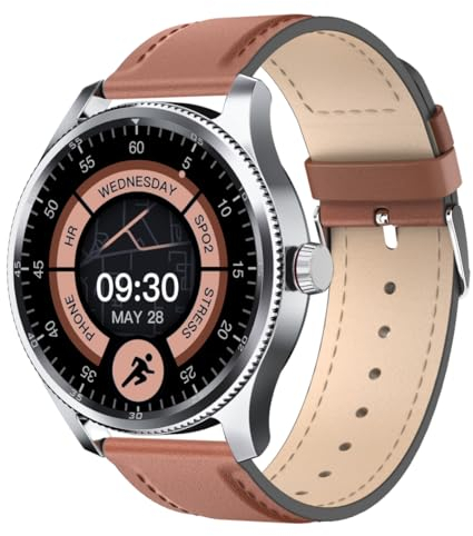 TOOBUR Orologio Smartwatch Uomo Donna con Lunetta in Metallo, Chiamate Risposta, 100 Sport, Contapassi e Cardiofrequenzimetro, Impermeabile IP68 per il nuoto, Compatibile con iOS Android