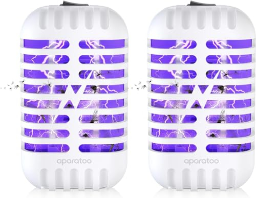Insektenvernichter, 2Pack Mückenschutz Elektrischer, 1000V Insektenvernichter Mückenschutz Steckdose UV-Insektenfalle Fliegenfalle, Elektrisch Insekten Mückenfalle Innen für Fliegen, Mücken, Motten