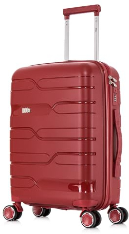 1990s Maleta Grande expandible Polipropileno 75cm para 25kg (117L)| Maleta Semirigida Extensible con 4 Ruedas Giratorias y Candado Incrustada (Burdeo)