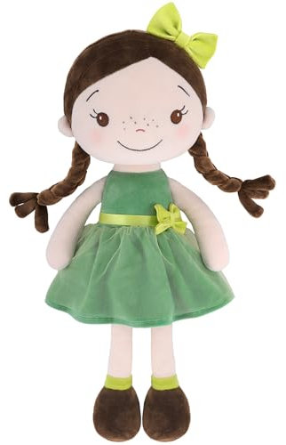 GAGAKU Soft Baby Doll Toys (16'') for Girls, My First Baby Rag Dolls for 1 Year Old Girl Birthday Gift Plush Doll Toys Machine Washable Baby Doll for Toddler Kids Infants (16-inch Forest Girl)