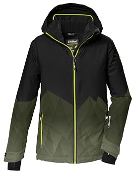 killtec Giacca da sci da ragazzo con cappuccio e paraneve KSW 383 BYS SKI JCKT, nero, 164, 42096-000