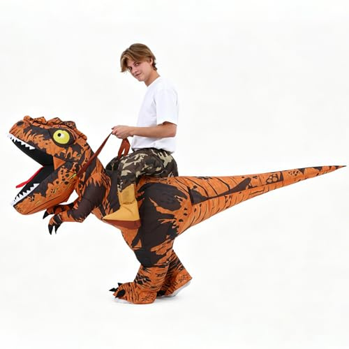 Costume gonfiabile per adulti, costume da dinosauro gonfiabile per adulti, taglia da cavalcare su T-Rex, costume divertente per Halloween, Natale, carnevale, feste