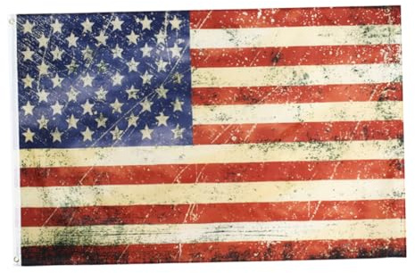 POPETPOP Bandiera Leggera e Portatile Vintage in Poliestere 90x150cm Americana Decorazione per Cortile e Feste Patriottiche