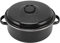 Non-Stick Roasting Tin with Removable Lid, Self Basting Enamel Roaster, Black Speckled Finish Household Non Stick BBQ Pot Roast Pan with Lid for Roasted Sweet Potatoes Chestnuts(26CM)