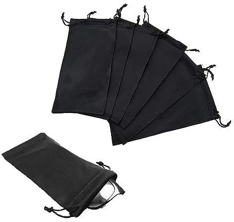 6pcs Portable Microfiber Sunglasses Case and Drawstring Pouch for Soft Cloth Storage of Glasses and Spectacles for Women and Men
