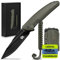 Wolfgangs NIGRUM Zweihandmesser Klappmesser aus feinstem D2 Stahl - Legales Taschenmesser Klappmesser - Rebustes Outdoor Messer Survival - Klappmesser Outdoor inkl. Kydex Holster