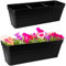 SUSTANIA Lot de 2 jardinières de balcon, système d'irrigation, jardinières pour balcon, noir, 60 cm