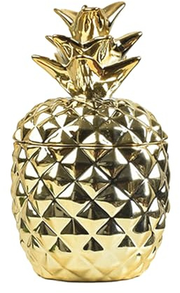 STGBCST Hucha de cerámica con forma de piña, decoración del hogar, piña dorada para decoración del hogar, mesa de comedor, boda, fiesta de cumpleaños (estilo 3)