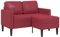 vidaXL 2-Sitzer-Sofa mit Chaiselongue L-Form Weinrot 125 cm Kunstleder, 2-Sitzer-Sofa für Schlafzimmer, Zweisitzer-Couch, 2-Sitzer-Sofa L-Form