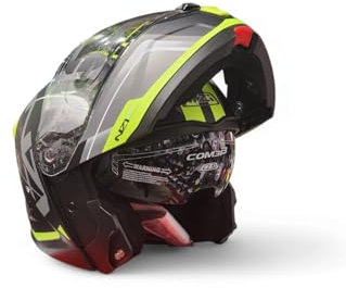 Casco Moto Modular NZI Combi 3 ORBE Negro Antracita Amarillo HOMOLOGACION 22.06 Talla S