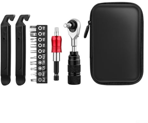 Zilimontt Set di chiavi dinamometriche con design magnetico a sgancio rapido, manico in lega di alluminio e utensili a 10 punte per mountain bike e batteria per la manutenzione della bici, include