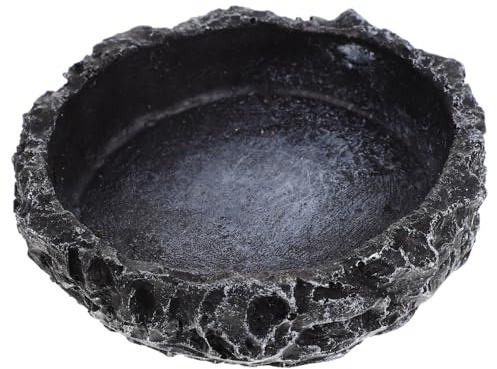 GARVALON Bol Eau Reptiles Résistant Usure Résine Plat Eau Tortue et Lézard pour Terrarium Accessoire et Sûr pour Reptiles Petits comme Gecko Serpent Tortue