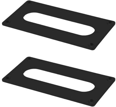 GLEAVI Marcos Protectores para Pastillas de Guitarra Eléctrica 92x46mm, Anillos de Montaje Metálicos Negros, Compatibles Doble Bobina a Simple Bobina, 2 Piezas para Accesorios de