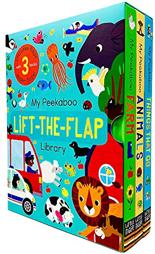 My Peekaboo Lift The Flap Library 3 Books Collection Box Set (Things That Go, Animals & Farm)