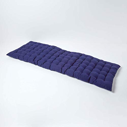 Homescapes Bankauflage 3-Sitzer dunkelblau – Sitzkissen Bank Outdoor/Indoor, Oeko-TEX-Zertifiziert, Sitzauflage waschbar für Gartenbank & Sitzbank, 143 x 48 cm