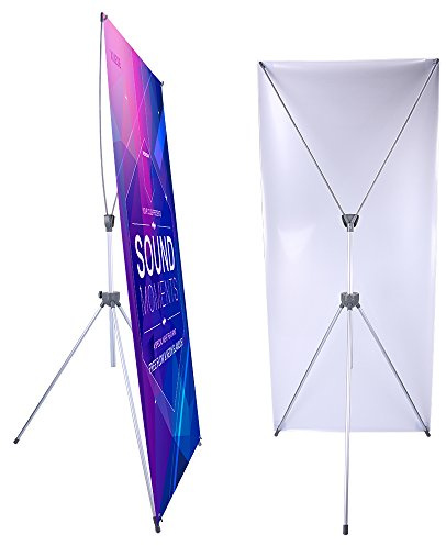 SUERUI Adjustable X Banner Stand Fits Any Banner Size Width 23 to 32 and Height 63 to 78,Portable Retractable Banner Holder with Carrying Bag - Customize Banner for Trade Show, Exhibition, 2 Pack