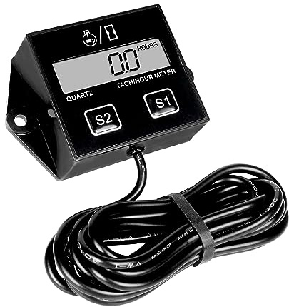 Jaryon LCD digital varvräknare, programmerbar och återställbar underhållsintervall, utbytt batteri, automatisk avstängning, vattentät, används för ZTR gräsklippare, traktor, generator