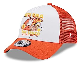 New Era Hot Sauce NE Food White Orange 9Forty A-Frame Trucker Cap - One-Size