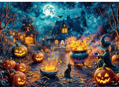 Puzzles 1000 Pieces for Adults jigsaw puzzles for adults 1000 Piece Puzzle Challenging Game for The Whole for Women, Gifts for Men, Theme:Halloween night