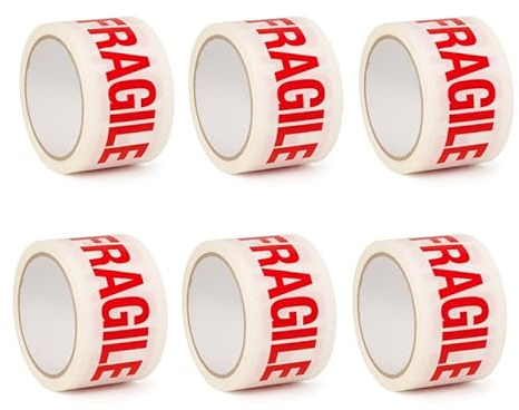 Heavy Duty Fragile Packing Tape - 36 Rolls of 48mm x 66m Strong Packaging Tape - Sticky Parcel Tapes for Boxes, Postage, Moving House - FSC Certified Shipping Tape for Wrapping Cardboard Box and More