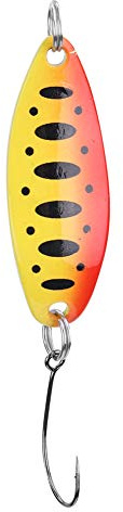 Alomejor Trout Spoons Fishing Trout Lures Trout Blinkers Trout Baits Artificial Lures for Spin-fishing Trout Char and Perch (Orange Black Dot)